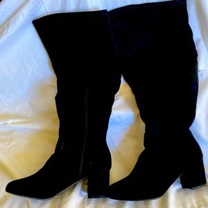 Faux suede, knee high Lane Bryant boots. NEVER worn.